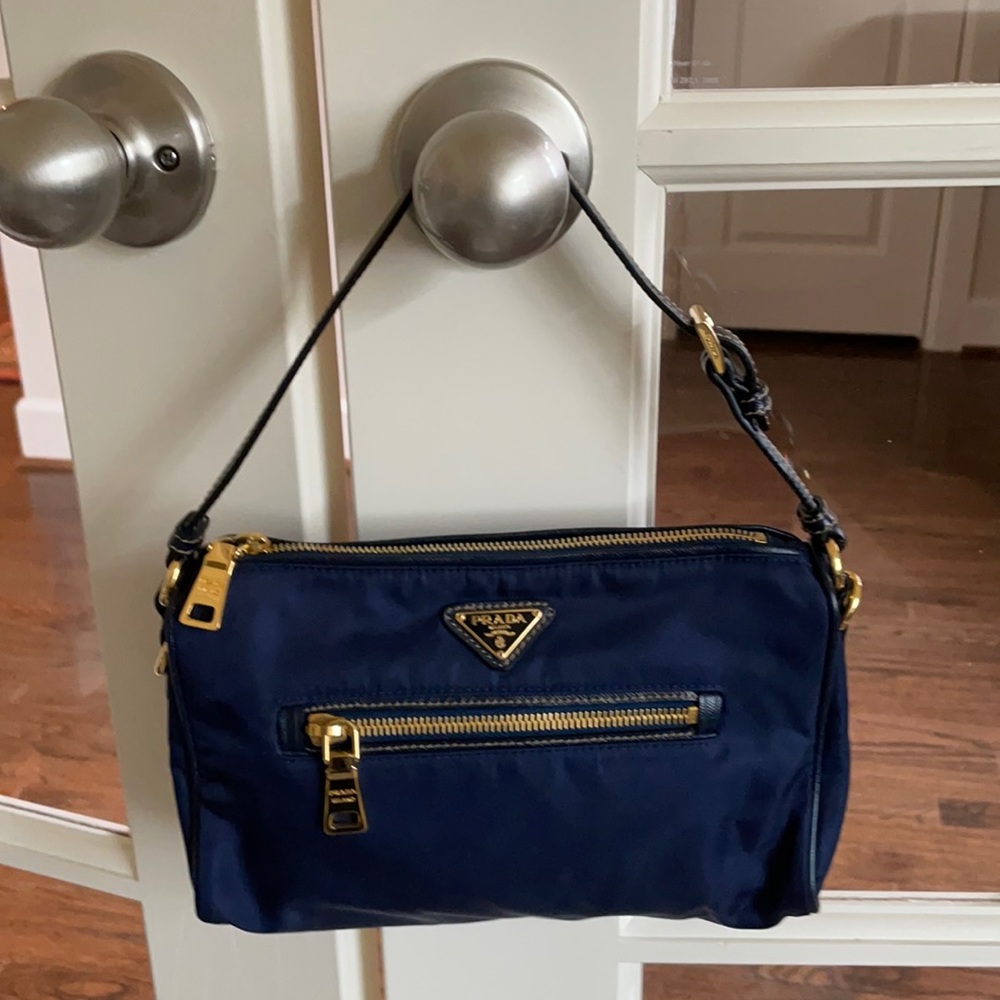 Prada Nylon Pochette in Navy